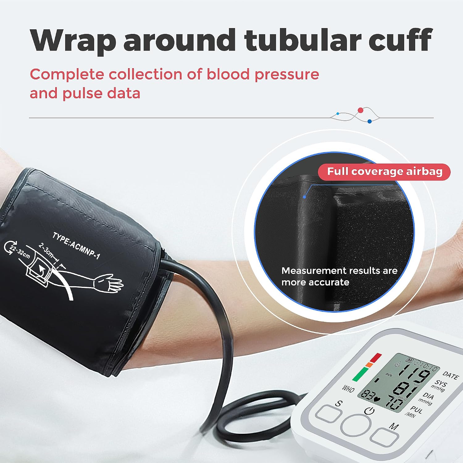 Thumbnail 2 de Blood Pressure Monitors Large Cuff Size 22-36cm for Home Use