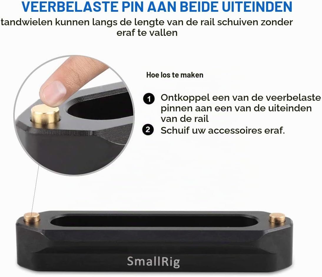 Detalle de SMALLRIG 1195 NATO-rail van 70 mm voor snelkoppeling, aluminiumlegering