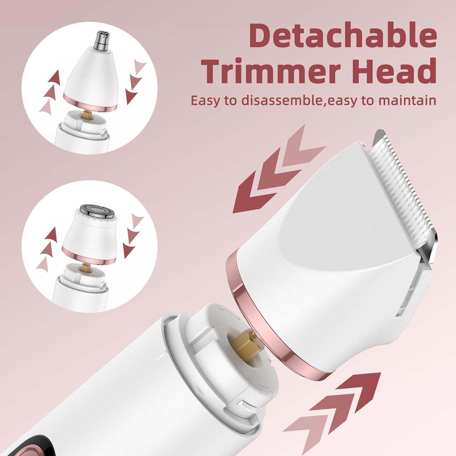 Thumbnail 6 de Bikini Trimmer Women – 3-in-1 Electric Razor for Face, Body and Nose Hair (White Gold)