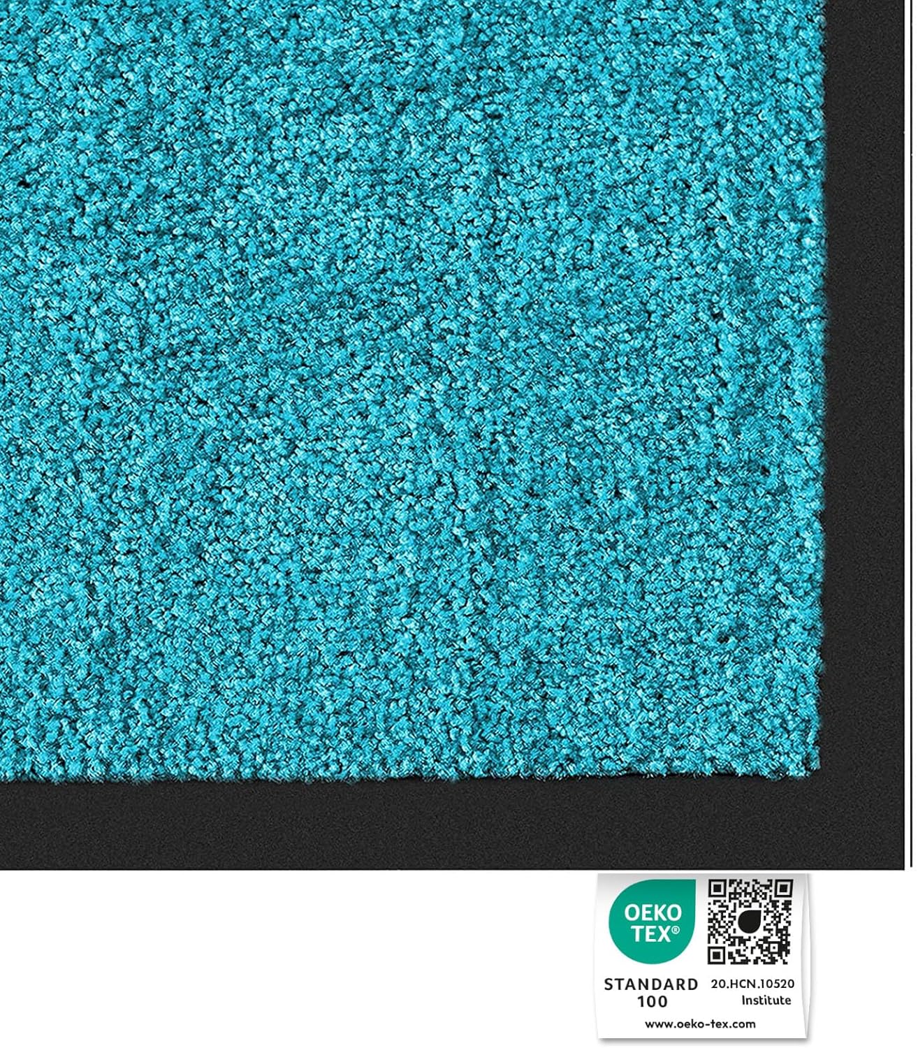 Detalle de Floordirekt Rhine Schmutzfangmatte – waschbar, rutschfest und langlebig (Türkis, 120 × 300 cm)
