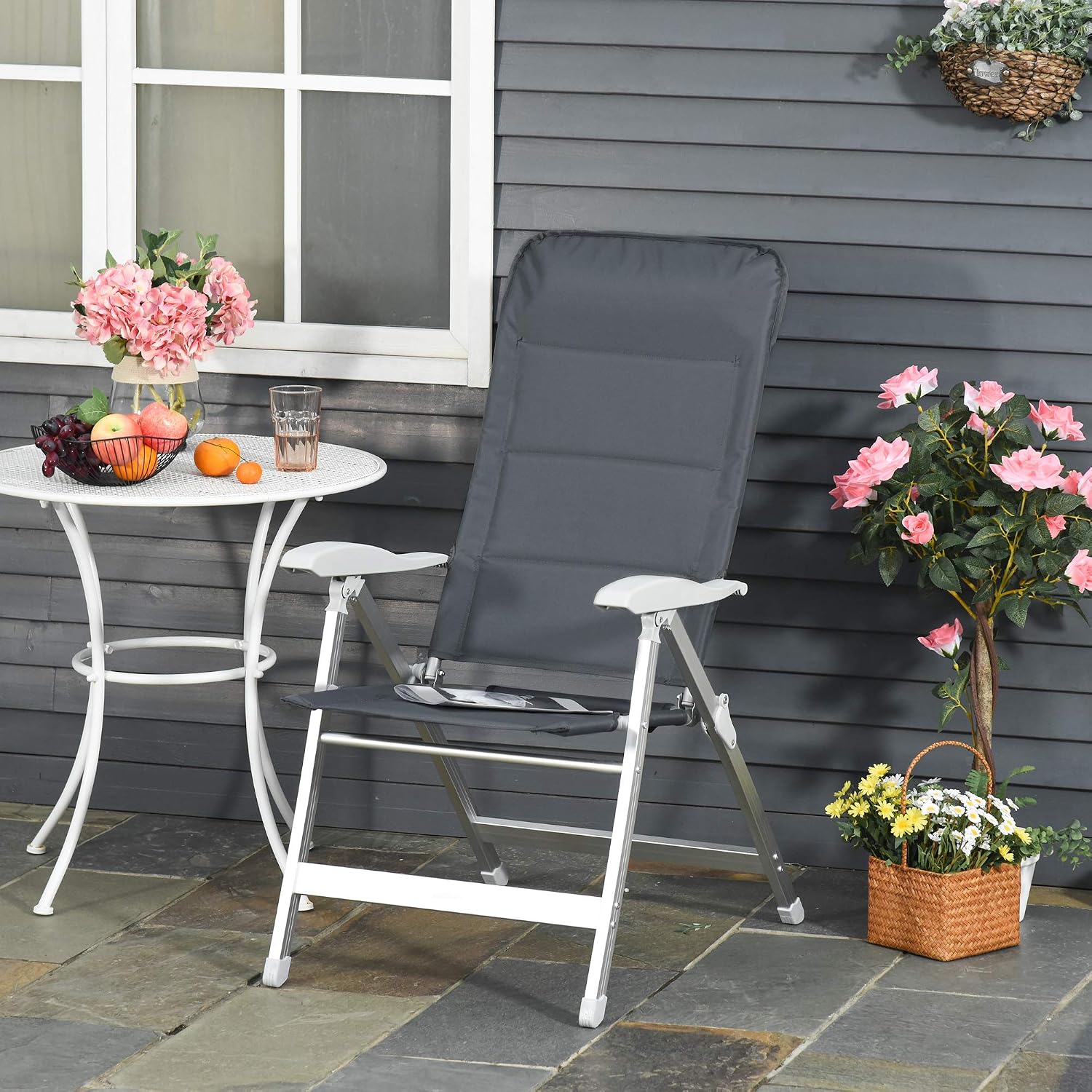 Detalle 2 de Outsunny Silla de Jardín plegable 75x61,5x114,5 cm