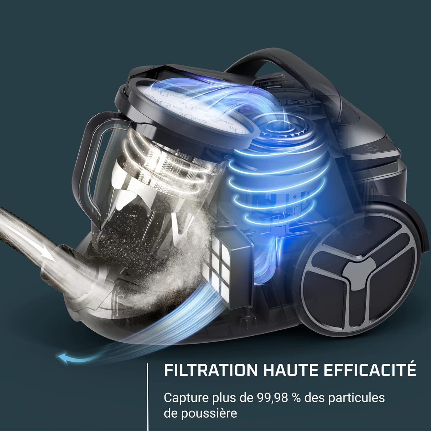 Thumbnail 2 de Rowenta Silence Force Cyclonic Effitech RO7954EA — aspirateur sans sac 500 W, 59 dB, noir/or rose