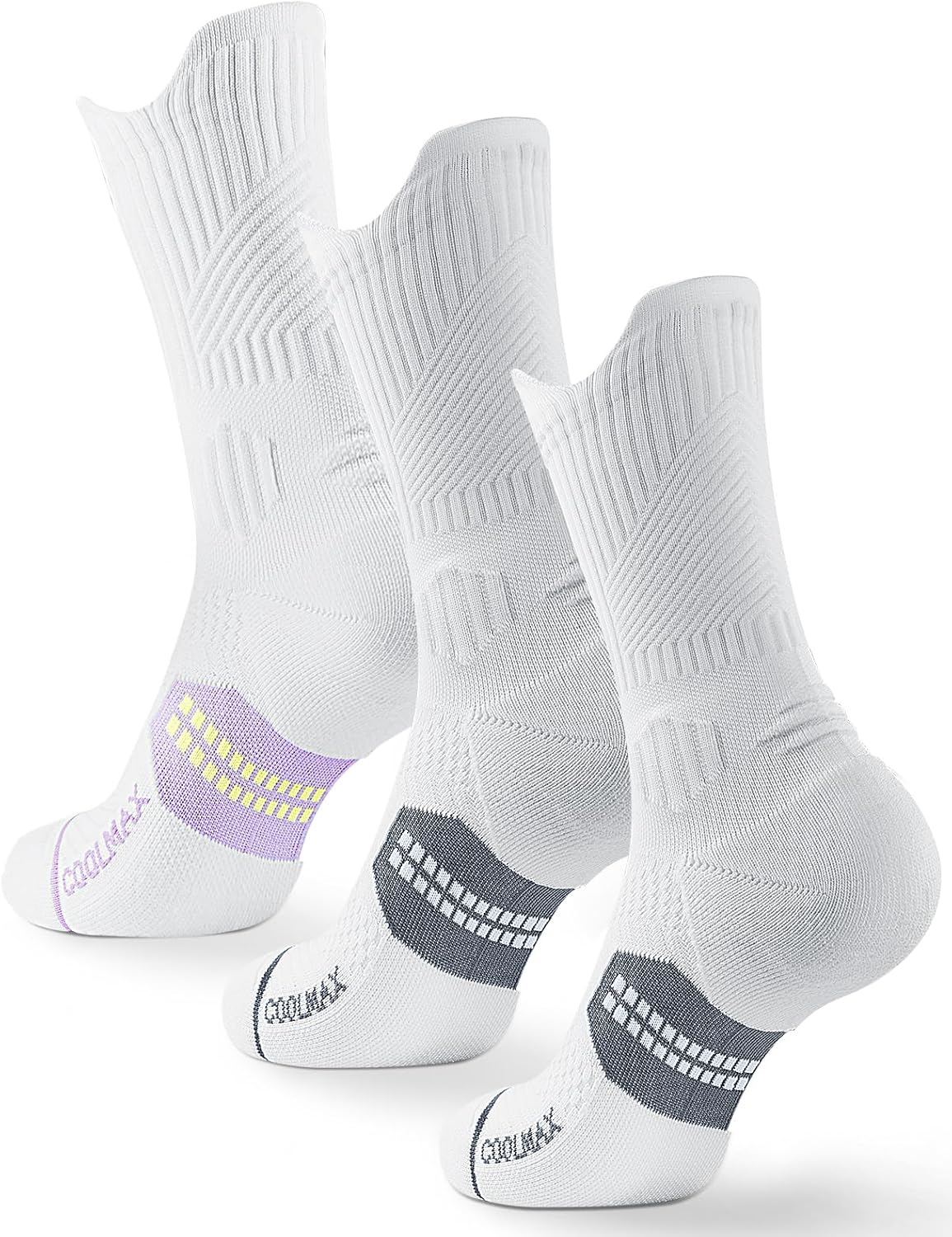 Juclise Bambus Kompressions Laufsocken (Coolmax) – atmungsaktive, anti-Blasen Sport- und Wandersocken