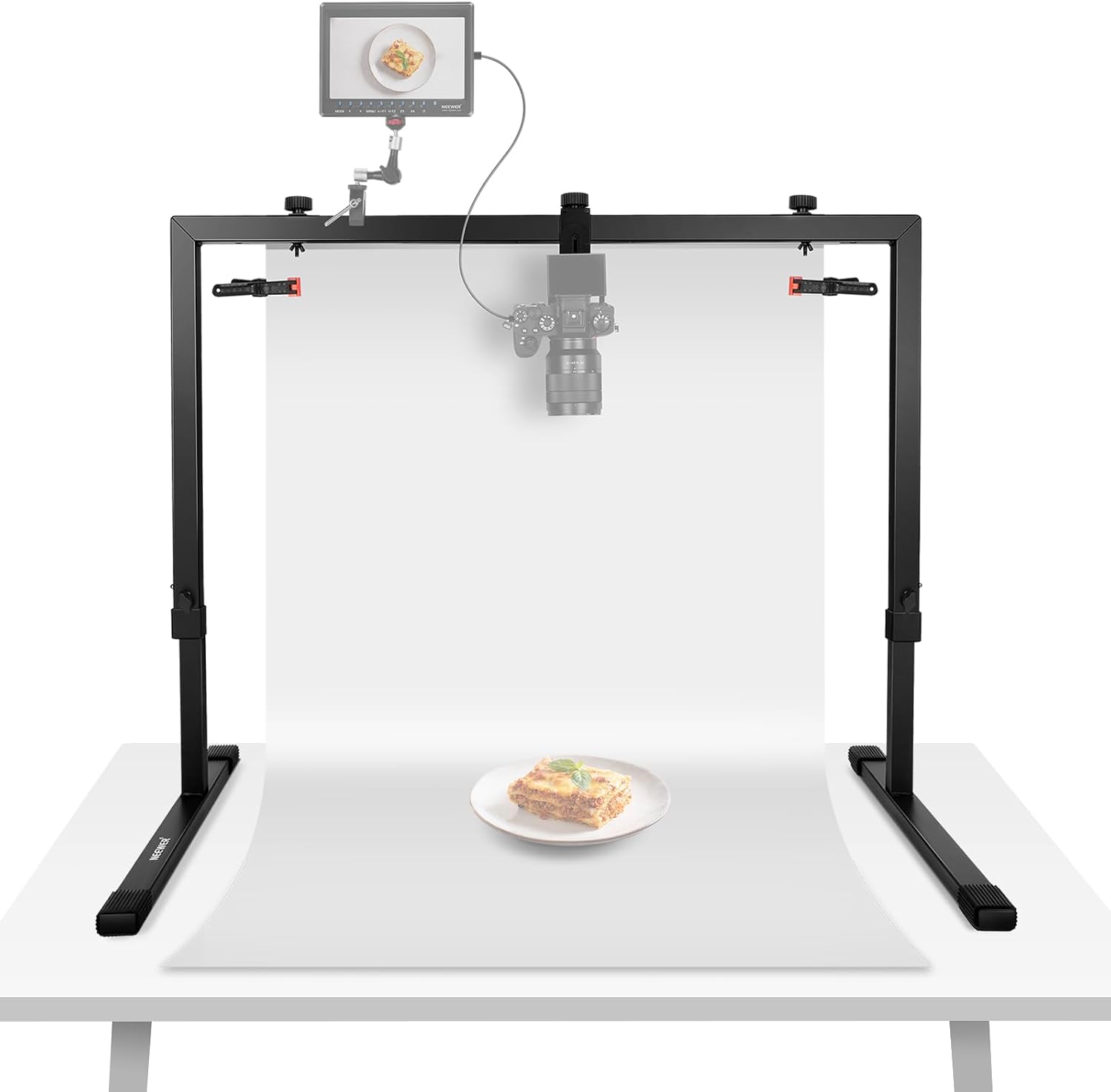 Detalle de NEEWER ST100 : support de caméra aérien de table pour prises de vue au-dessus (plongée, dessin, cuisine)