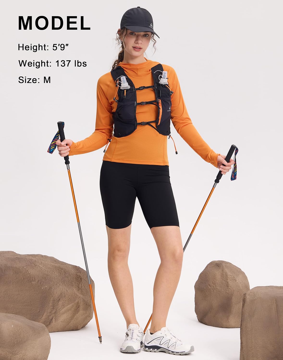 Detalle de Pioneer Camp UPF23+: maglietta sportiva da donna leggera con cappuccio per trekking