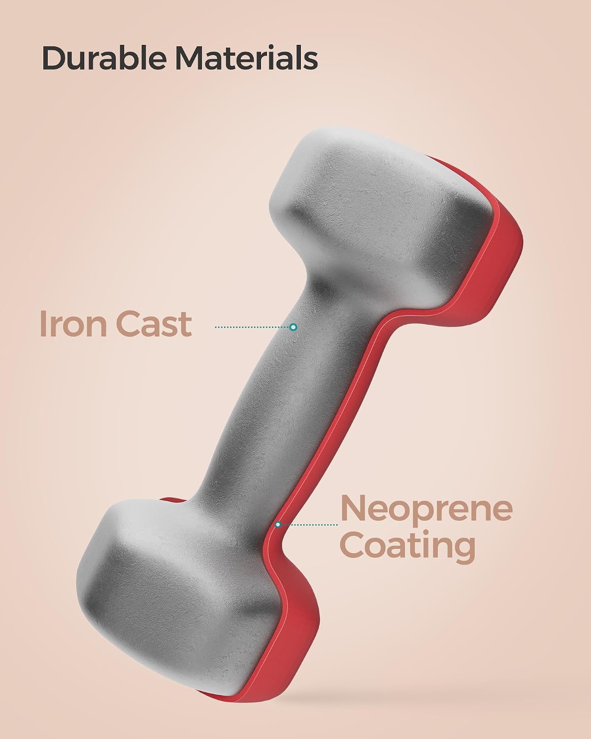 Detalle de SONGMICS Hex Dumbbells Set (2) with Neoprene Coating for Home Workouts