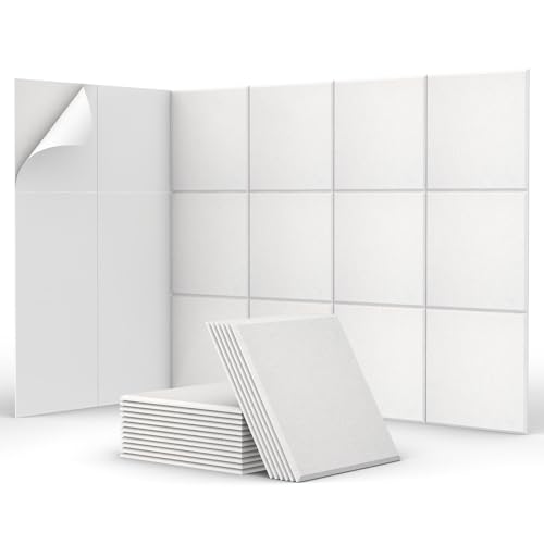 Detalle de TONOR Set Di Pannelli Acustici Adesivi 18 Pannelli 30 x 30 cm per Pareti e Soffitti