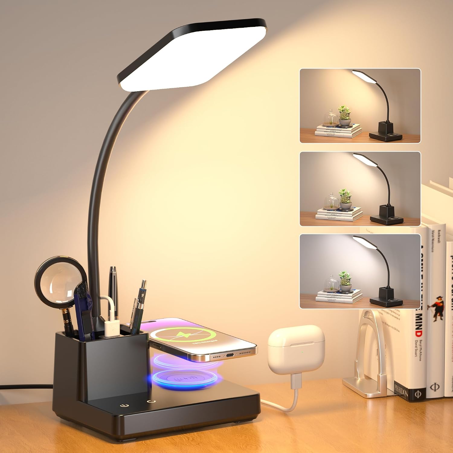 Detalle de Sailstar wireless charging desk lamp, 800 lumens
