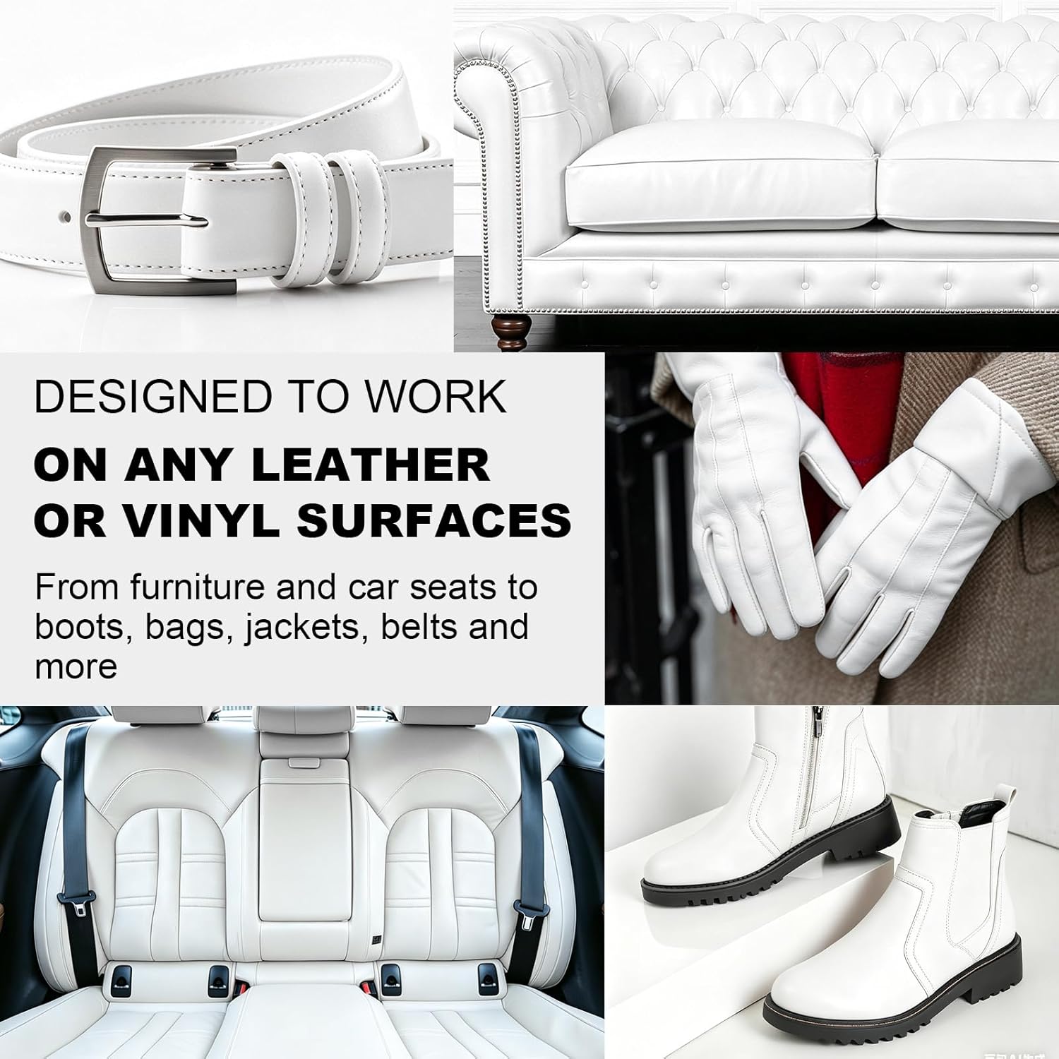 Detalle 2 de STARTSO WORLD Leather Recoloring Balm Repair Kit for White Leather Furniture & Car Seats