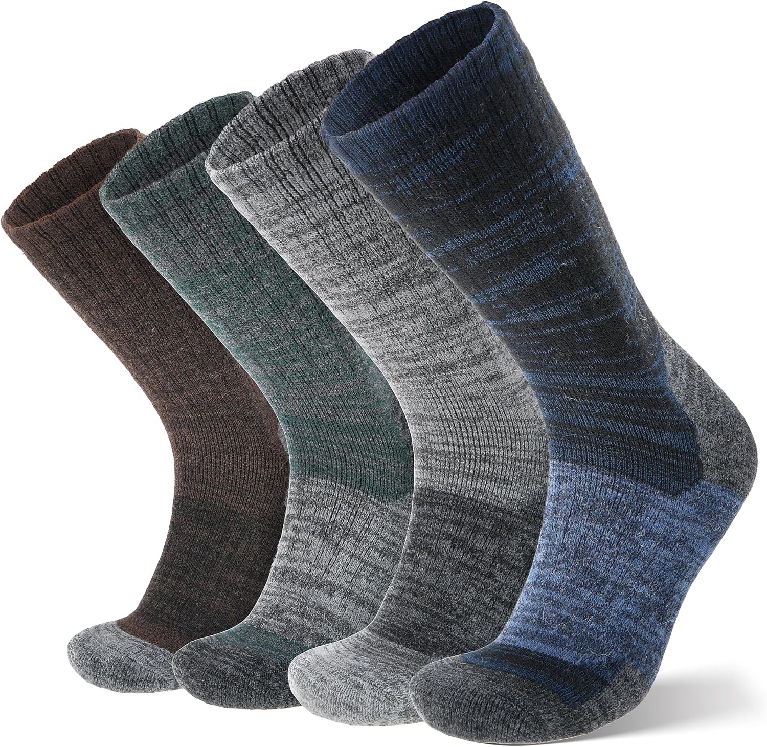Detalle de ANTSANG Merino Wool Hiking Socks, Full-Cushion Crew, Arch and Calf Support, 4 Pairs