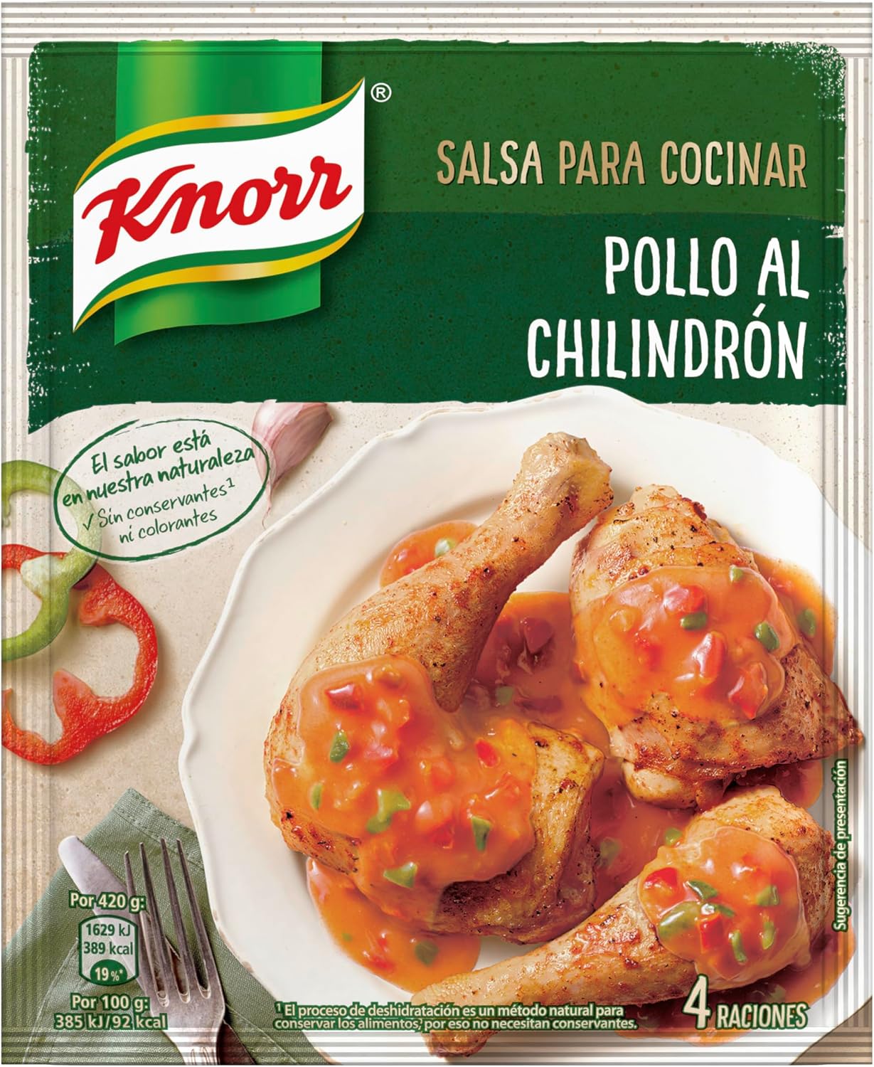Detalle 2 de Knorr Salsa Pollo al Chilindrón 52g | Pack de 8 🍗
