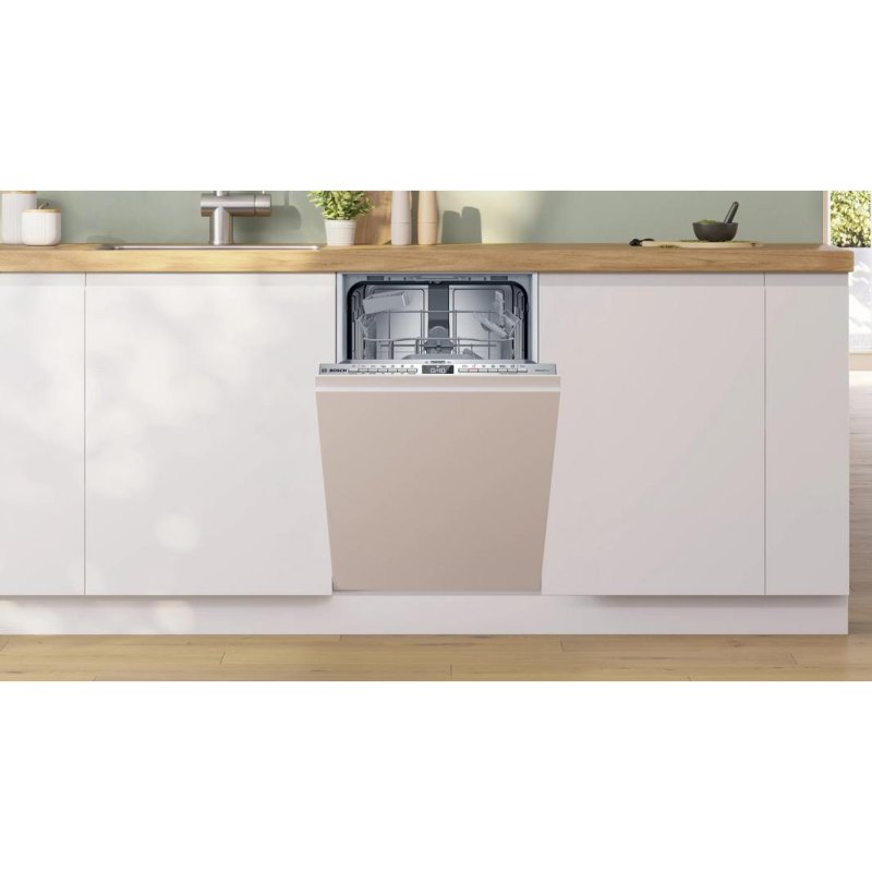 Detalle 2 de Bosch Serie 4 SPV4HKX10E: Lavavajillas integrado 45 cm, 10 cubiertos, Wi‑Fi y AquaStop