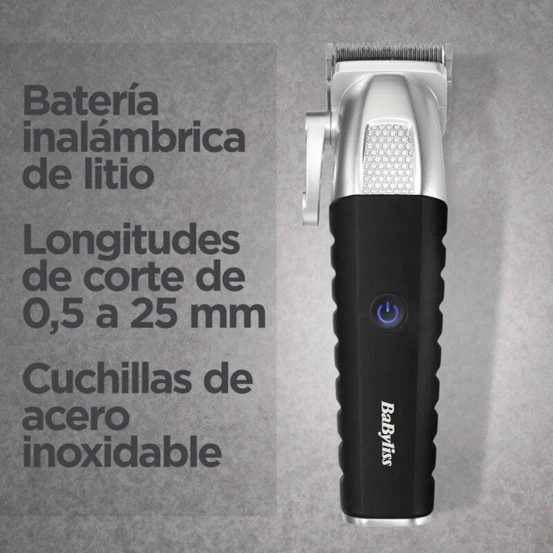 Detalle 2 de BaByliss E812E: cortapelos inalámbrico con 8 guías y batería de litio