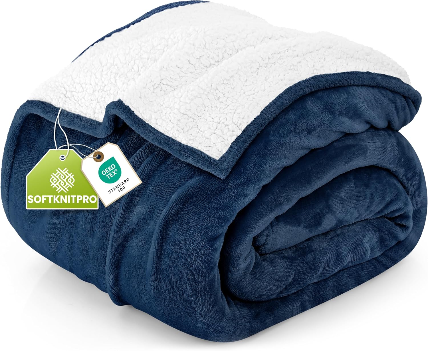 Detalle de Utopia Bedding UB785 Reversible Sherpa Blanket, King, Navy, 90 x 102 in