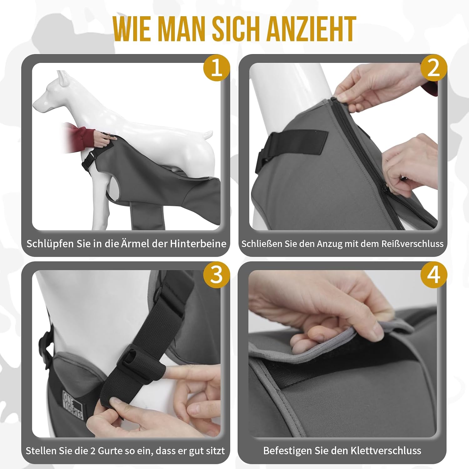 Thumbnail 6 de OneTigris Hundebody Nach OP XL – Post-OP Schutzbody für Rüden und Hündinnen
