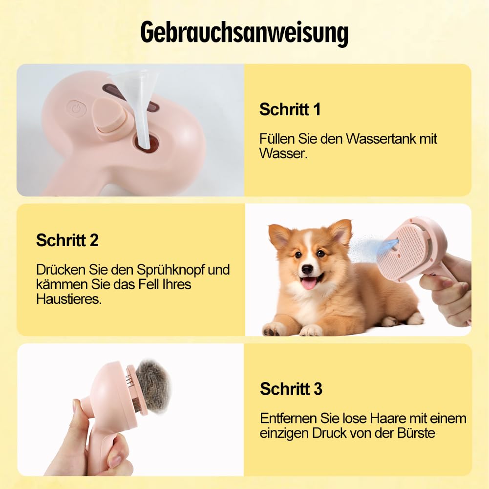 Thumbnail 6 de Aohcae Dampfbürste für Katzen und Hunde – wiederaufladbar 🐾