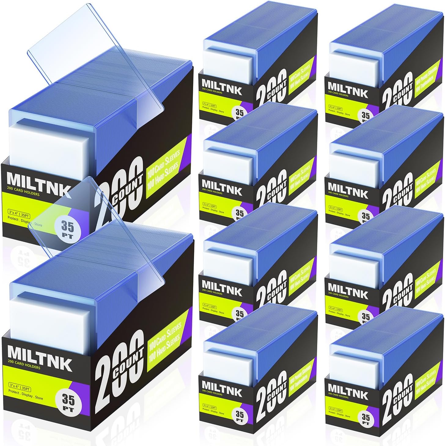Detalle de MILTNK 3 x 4 Trading Card Sleeves, 35pt Hard Holders and Soft Sleeves