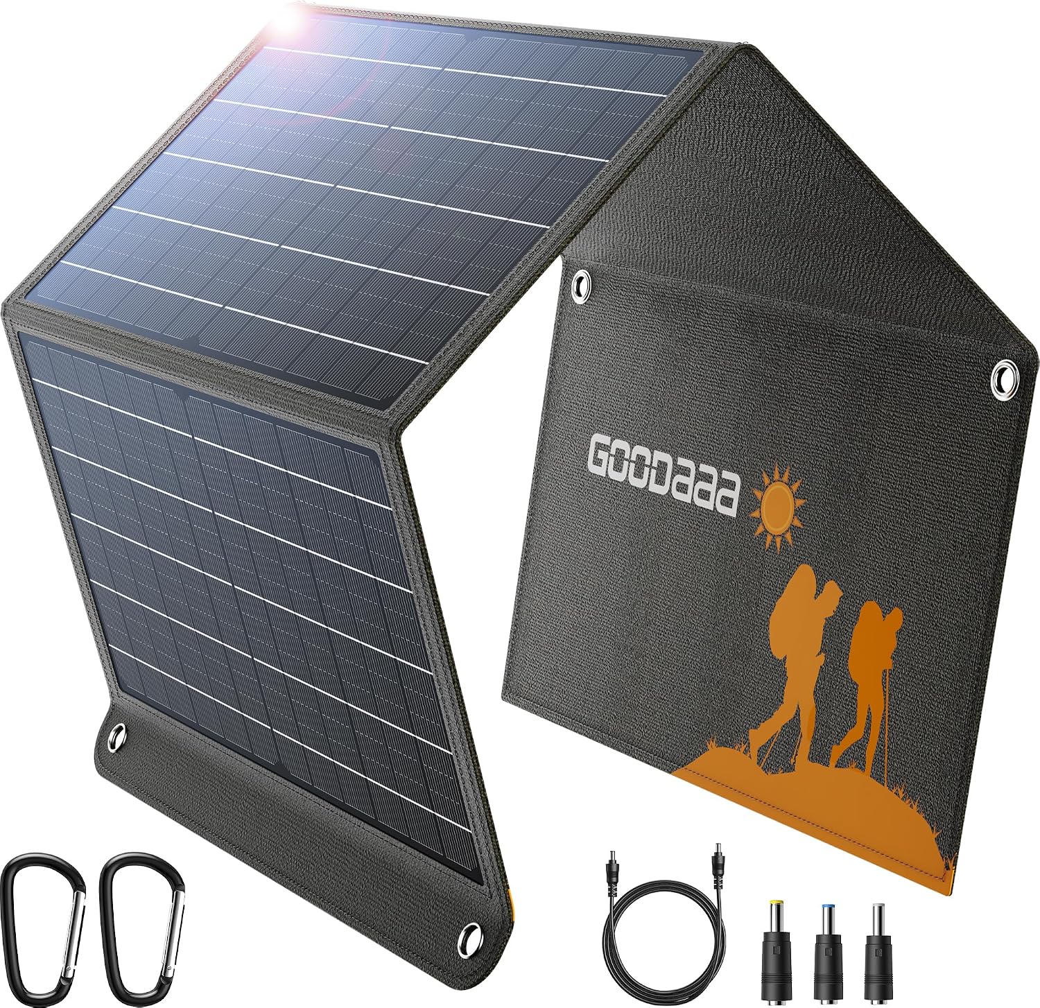 Detalle de GOODaaa 10W Portable Solar Charger (Dual USB) Foldable, Waterproof & Shockproof