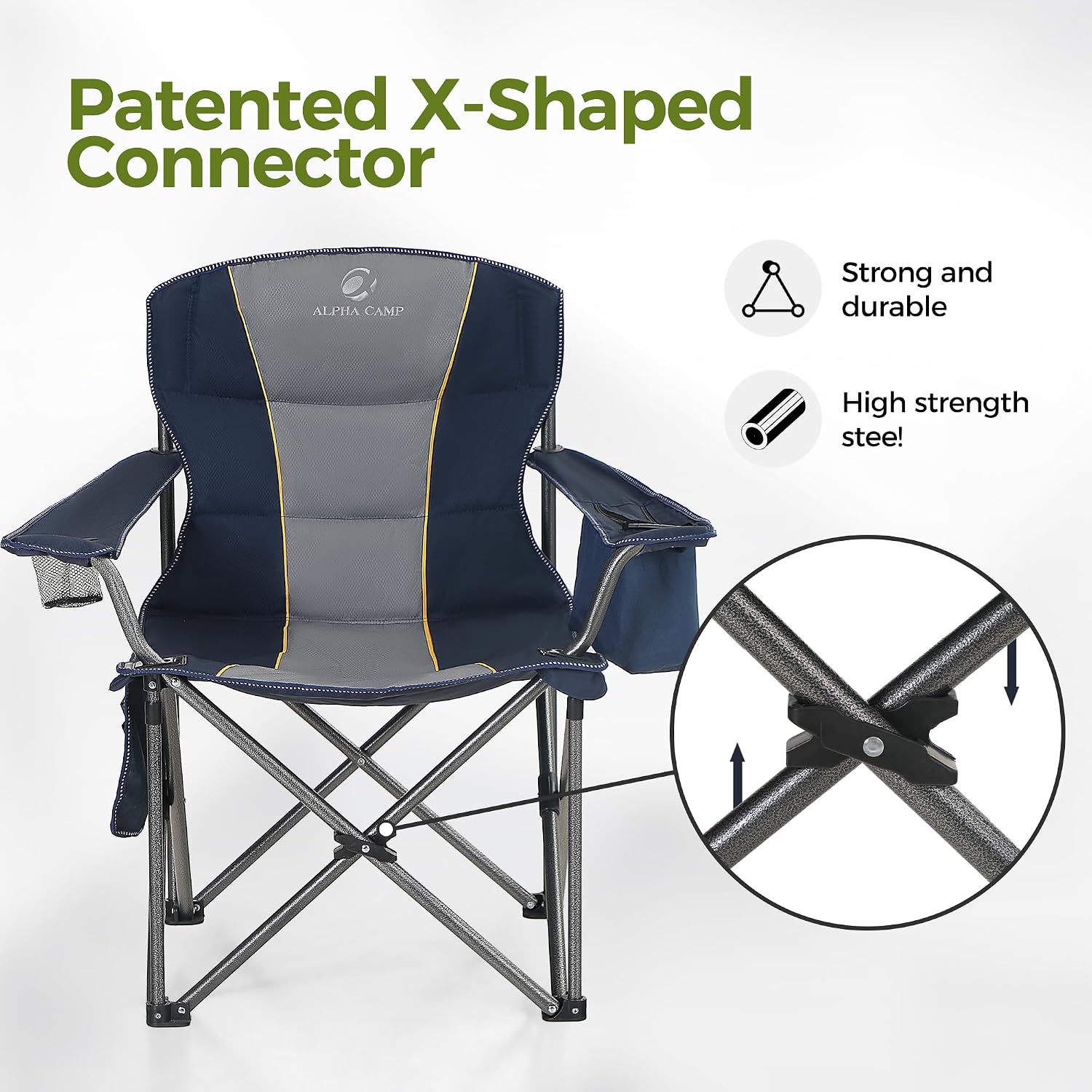 Thumbnail 2 de ALPHA CAMP Set of 2 Camping Chairs 200 kg