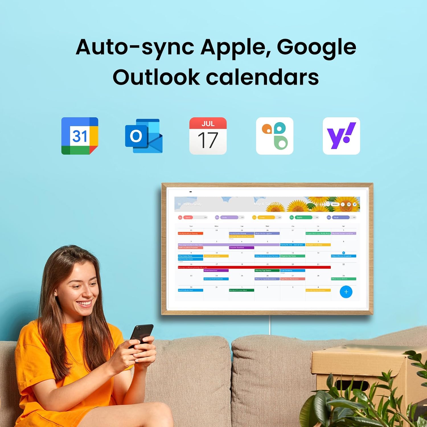 Detalle de Apolosign 27-inch Digital Calendar: Dual Mode Smart Wall Planner