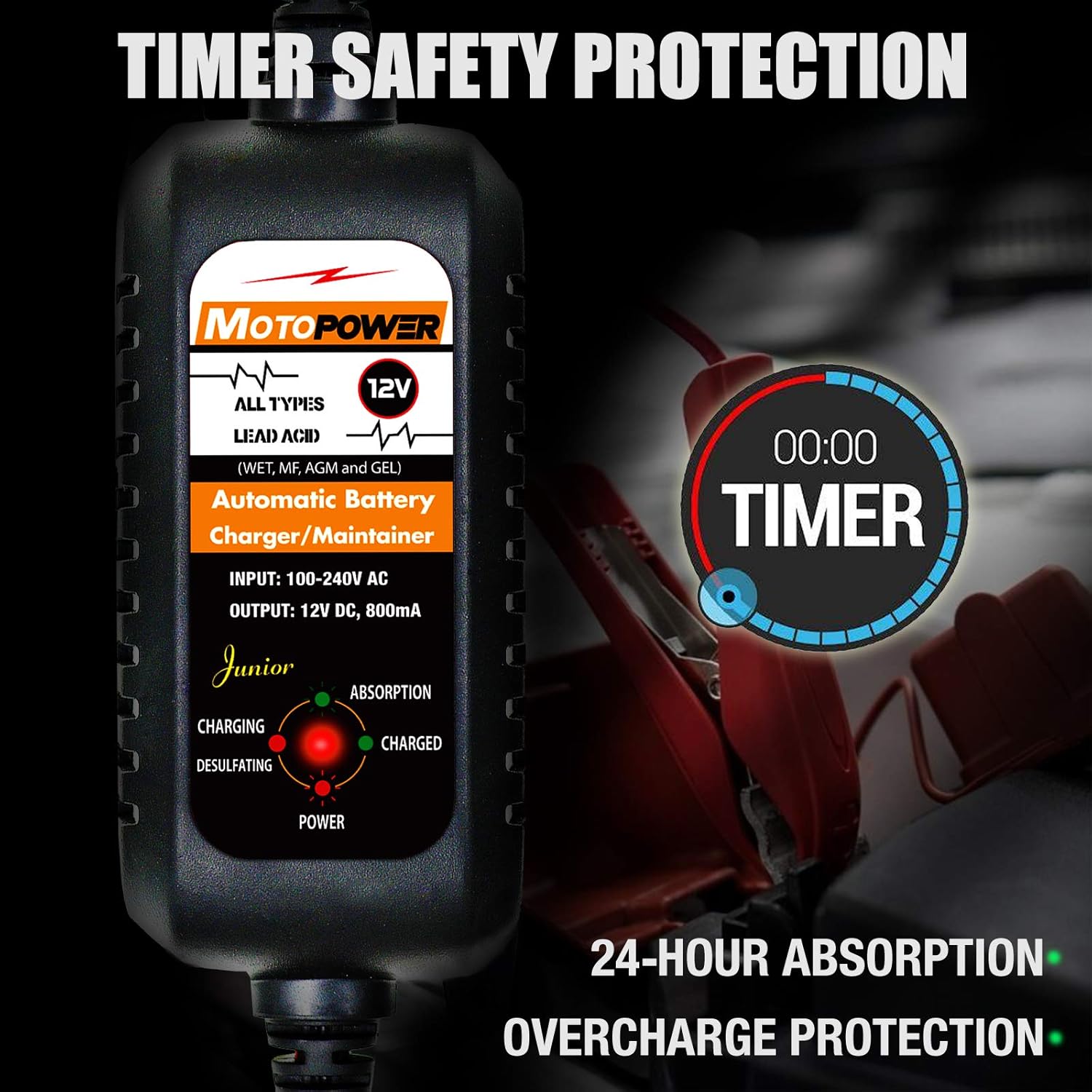 Thumbnail 4 de MOTOPOWER MP0205A 12V 800mA cargador inteligente
