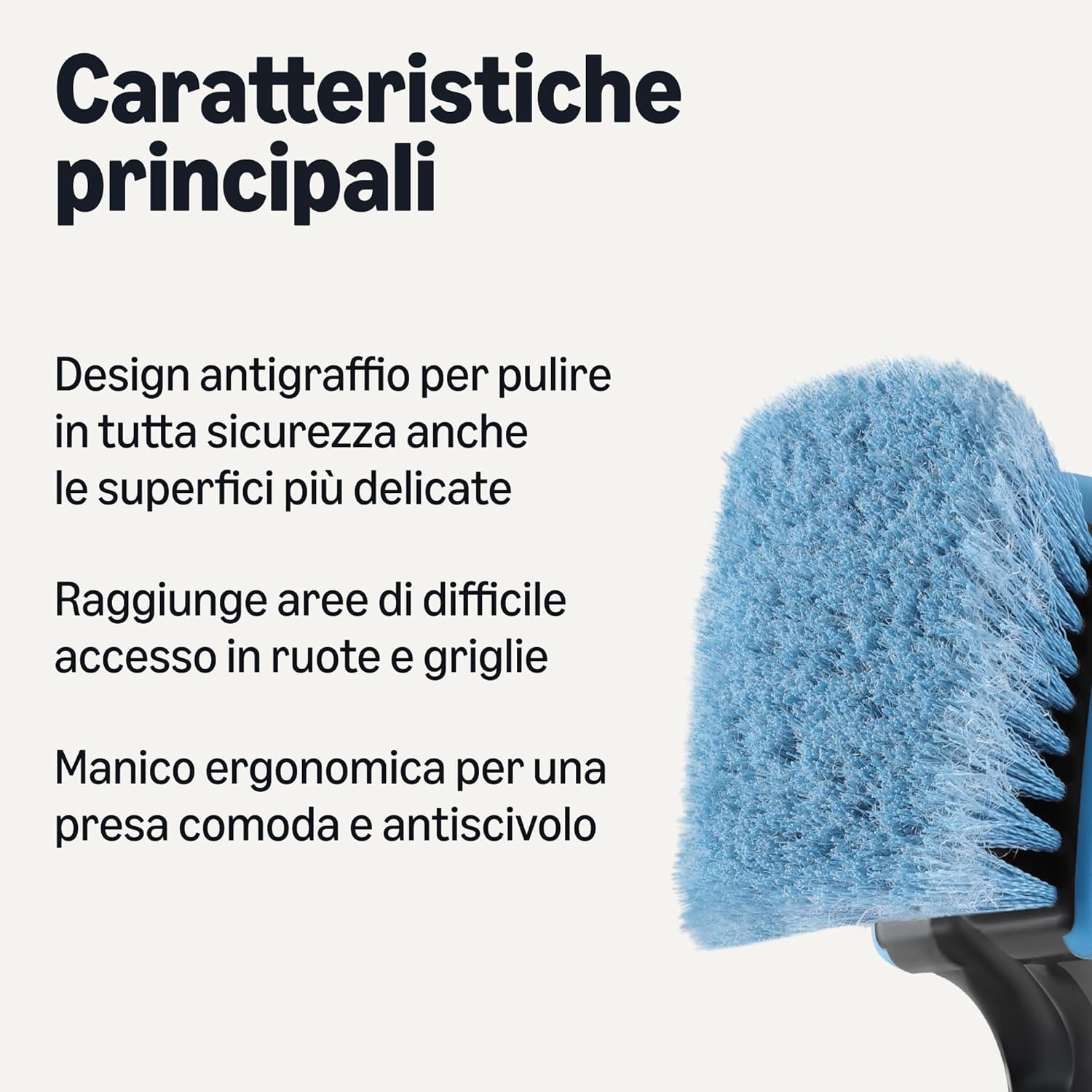 Thumbnail 1 de Amazon Basics Spazzola per cerchioni per auto – manico ergonomico, 25 cm