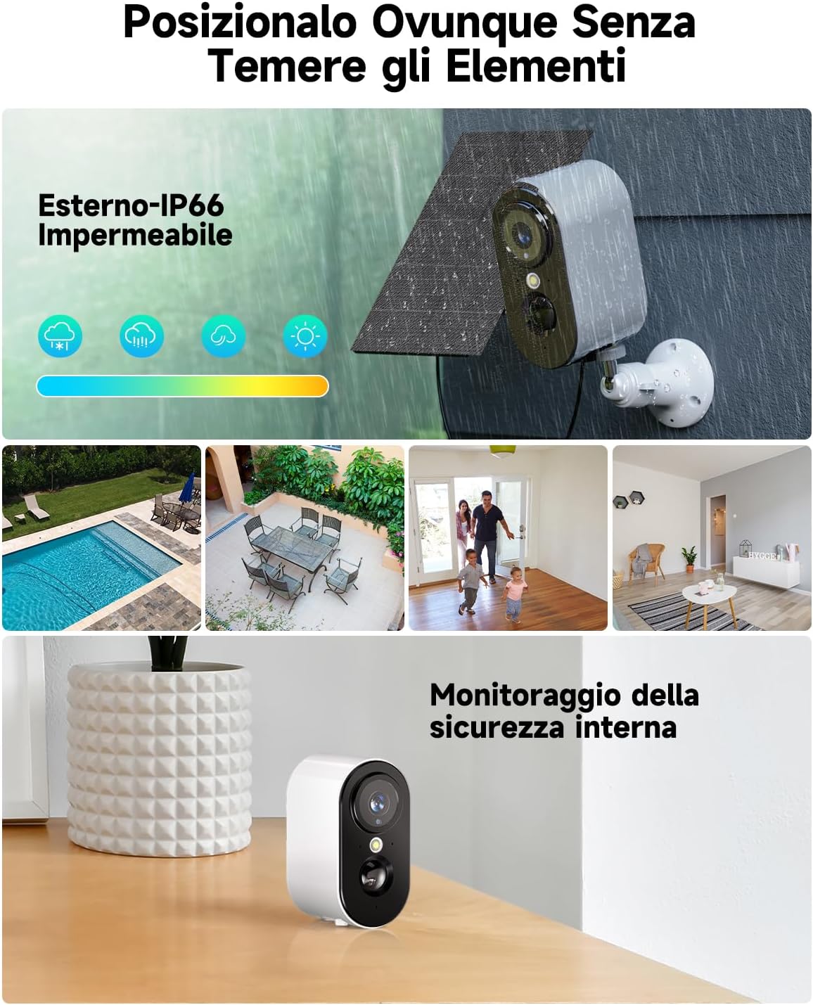 Thumbnail 4 de PESAIR 2K Telecamera Wi-Fi Esterno Senza Fili con Pannello Solare: Sicurezza 24/7 in Giardino