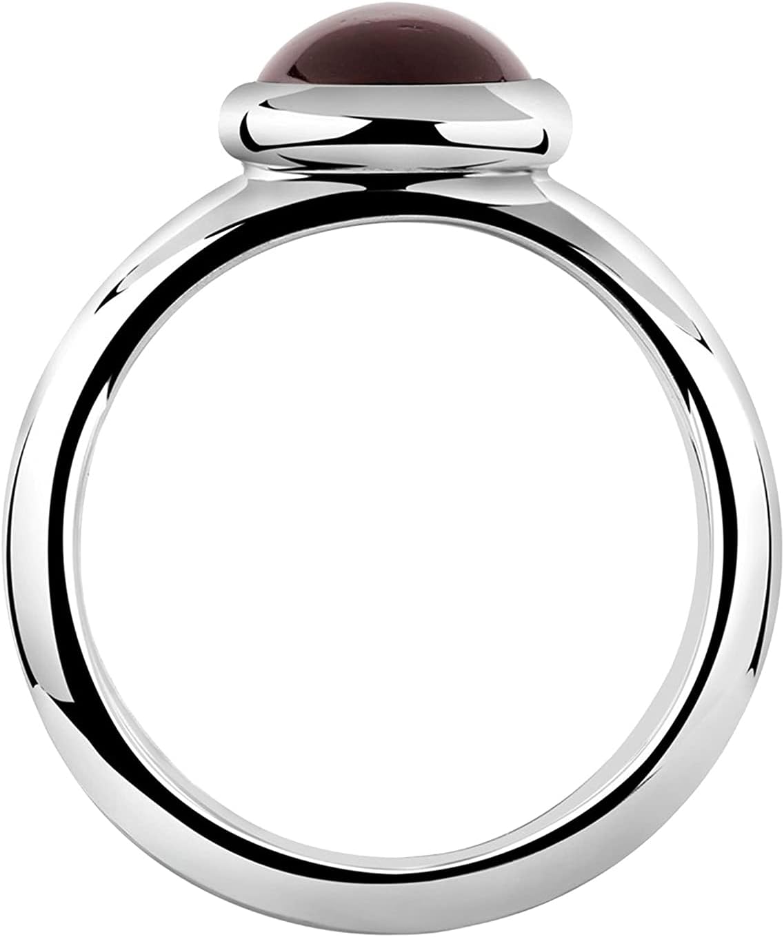 Detalle 2 de Nenalina Silberring aus 925 Sterling Silber mit rundem 8-mm Granat-Cabochon