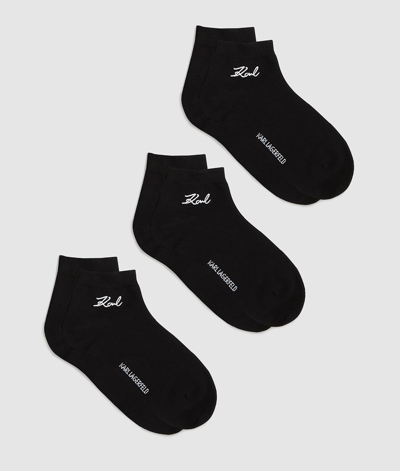 Detalle 2 de KARL LAGERFELD Femme K/Signature Sneaker Sock (3 Paires) — Noir, Taille 35-38