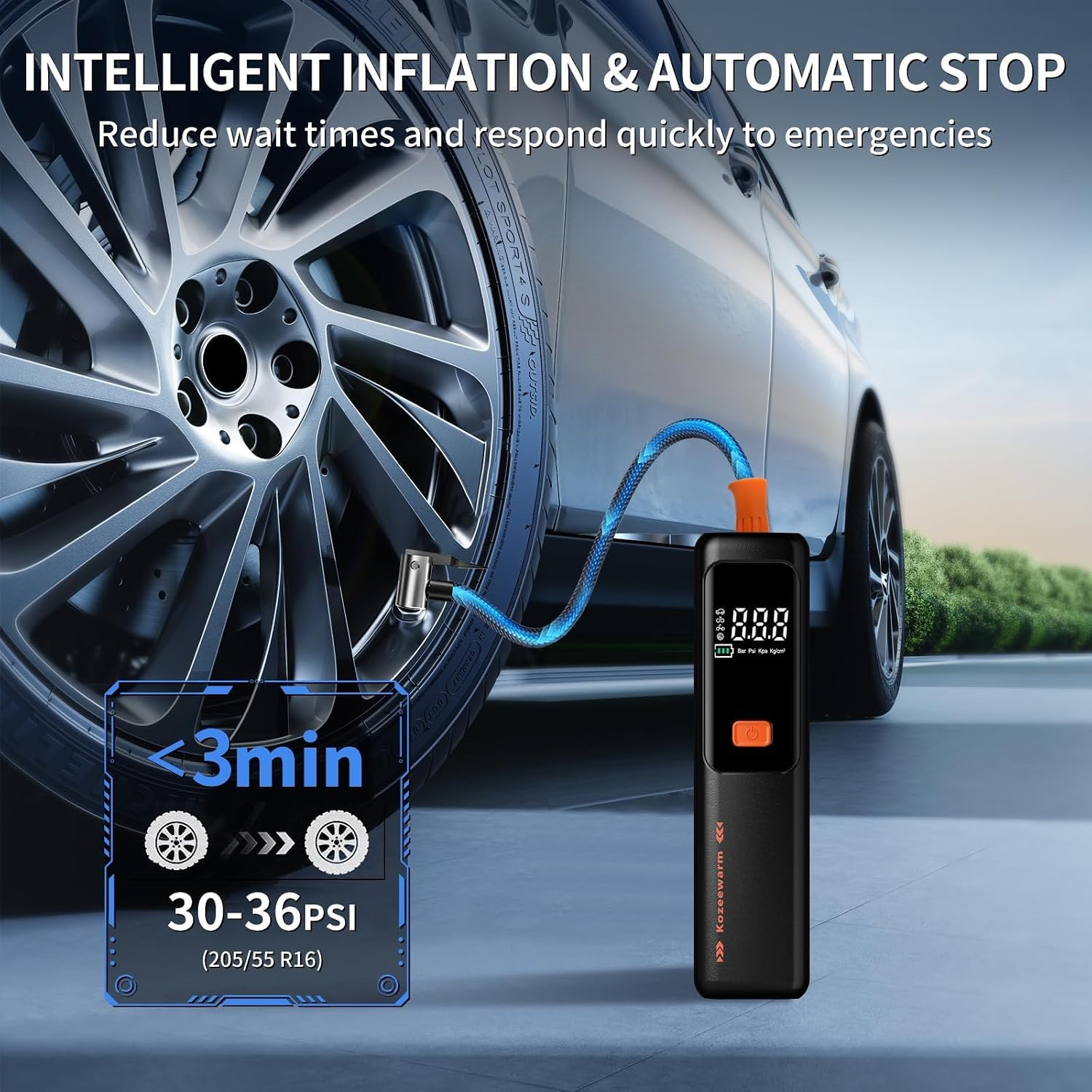 Detalle de Portable Tire Inflator with 150 PSI