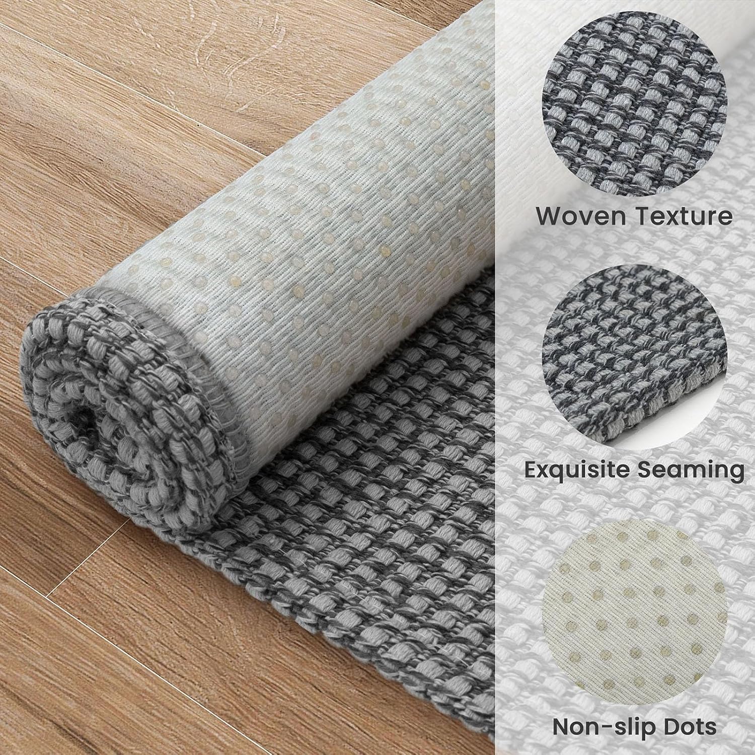 Thumbnail 4 de EARTHALL Woven Area Rug 2x3 ft washable door mat