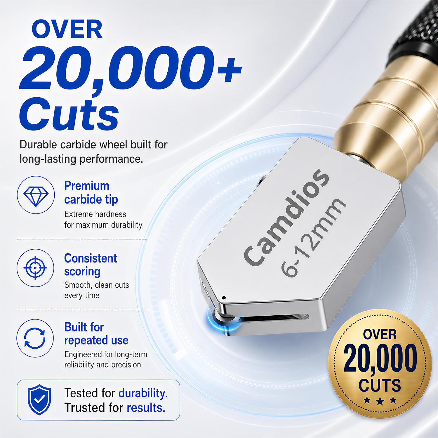 Thumbnail 2 de Camdios Glass Cutter 01, Oil-Feed Carbide Cutter with 3 Heads for 2–20 mm