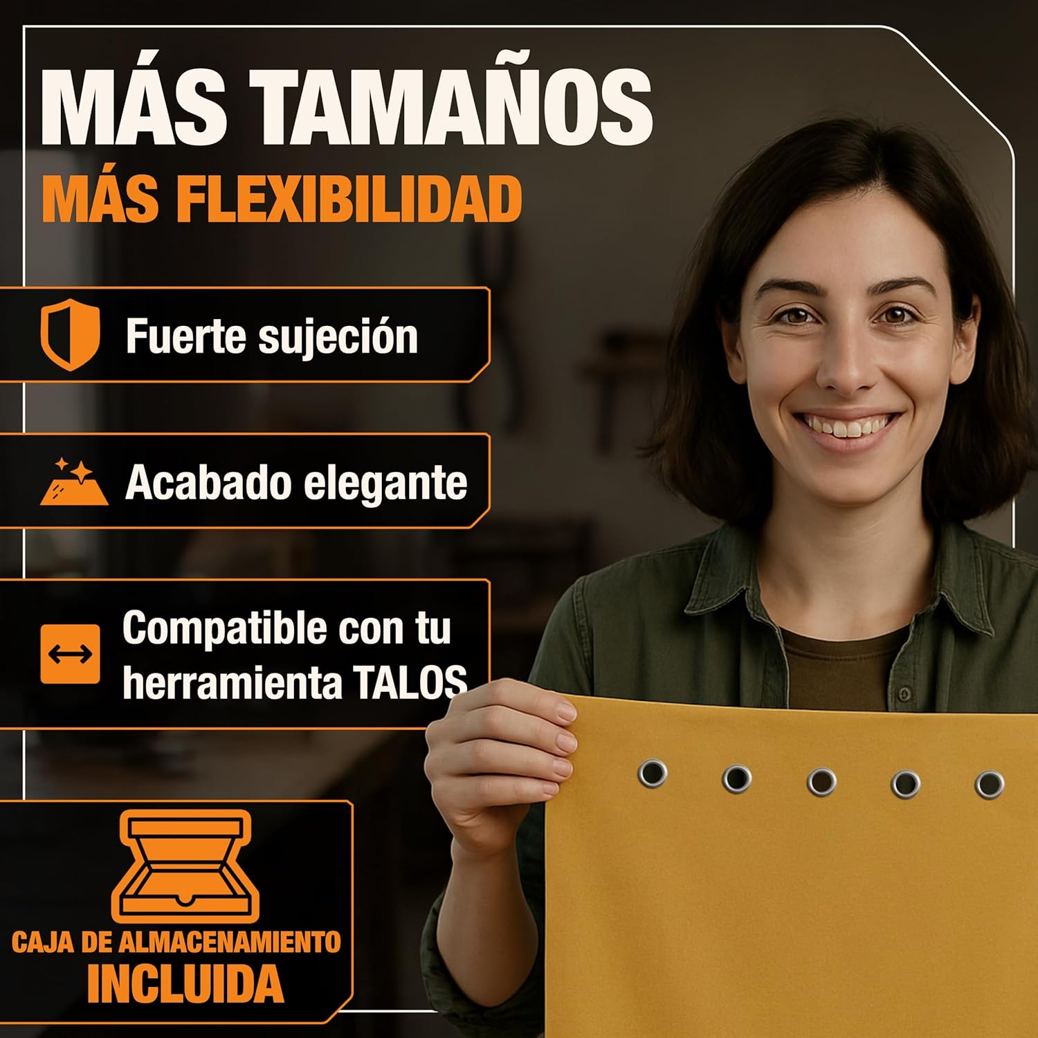 Detalle de BAURIX 200 ojetes metal Ø12 mm con cabezal magnético