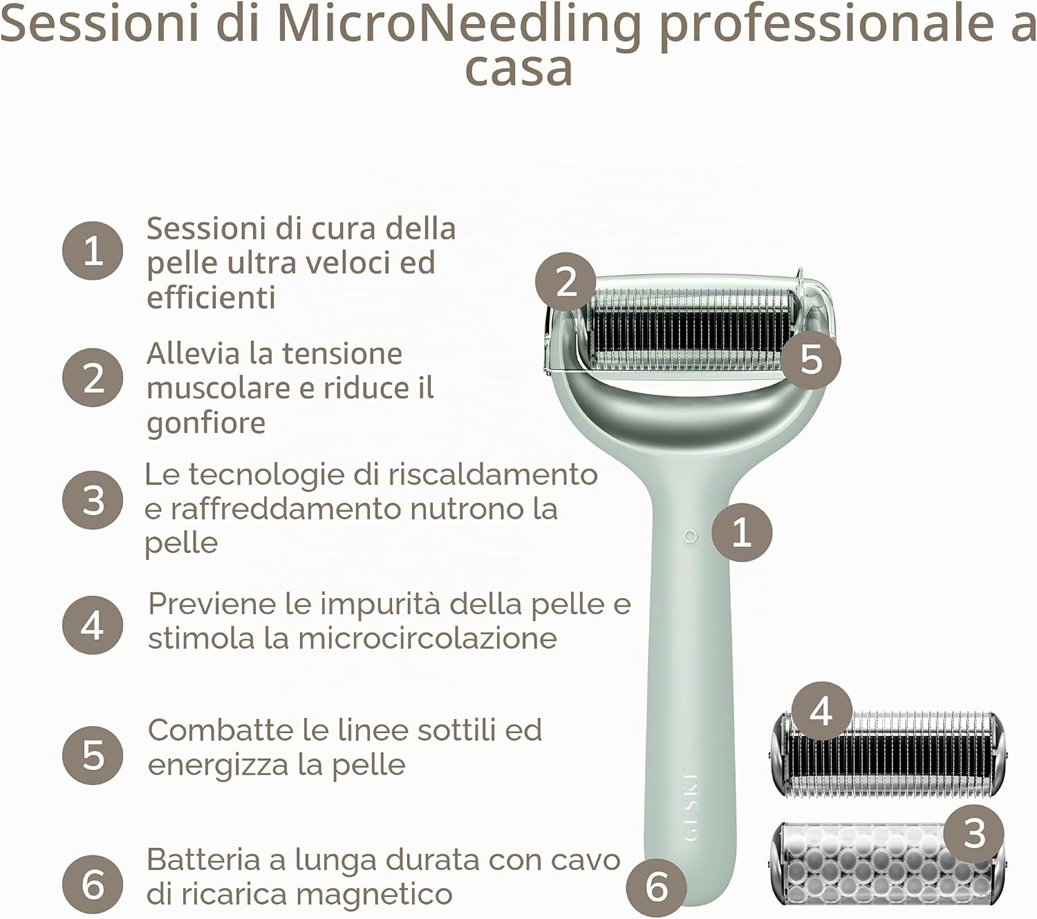 Detalle 2 de GESKE Roller viso e corpo microaghi 8 in 1