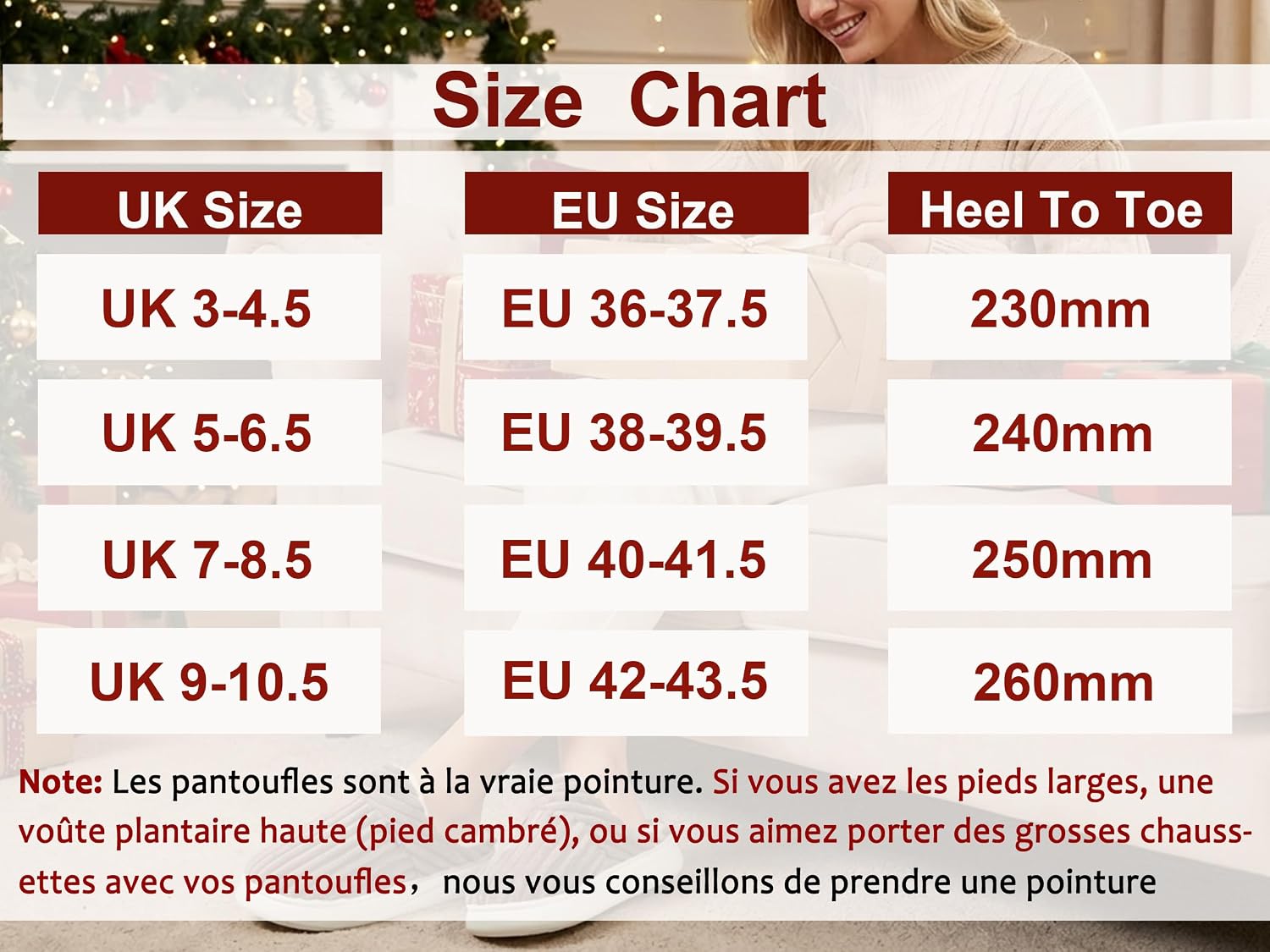 Detalle 2 de Misolin Chaussons Femme Hiver Chaud