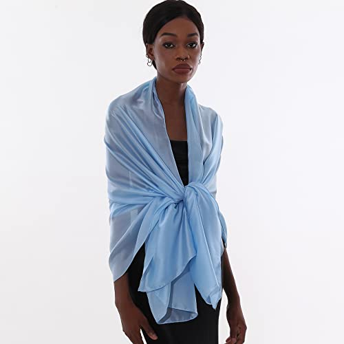 Thumbnail 1 de PIOYMEYA chal azul para mujer ligero tipo pashmina, estola y fular para boda o fiesta