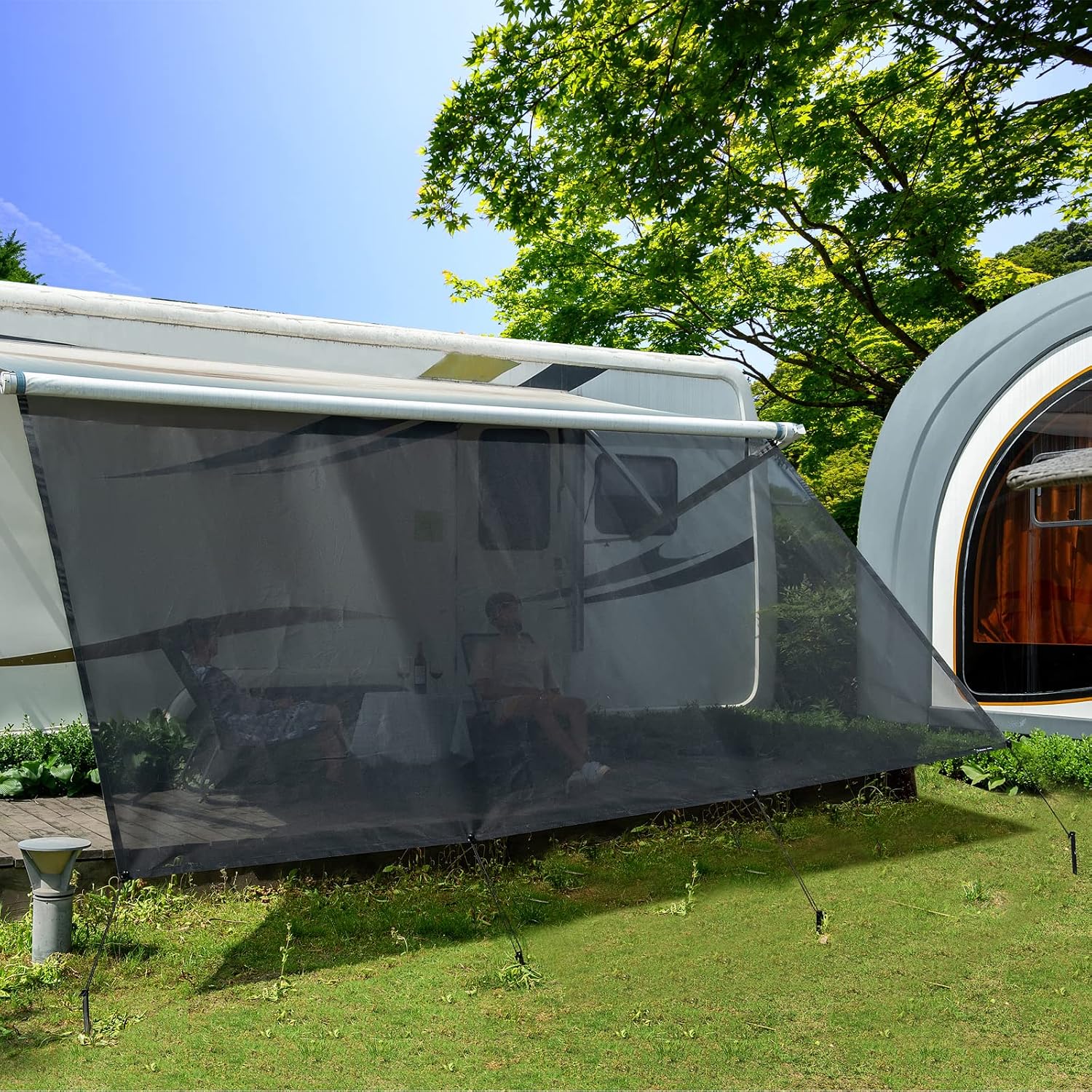 Detalle de Wohnmobil View Blocker Sonnenschutz – universeller RV-Markisen-Sichtschutz, 2,46 m x 3,85 m