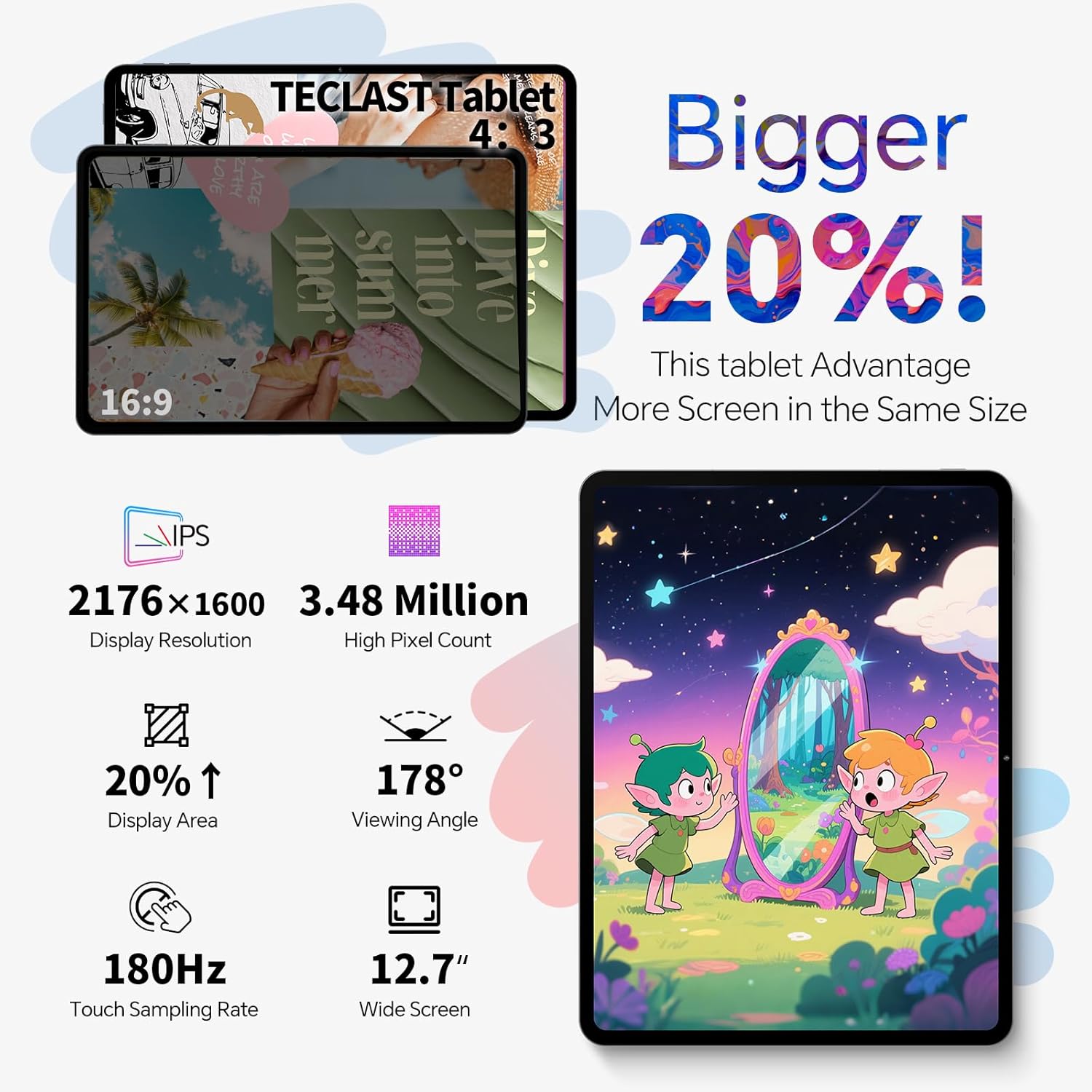 Thumbnail 1 de TECLAST Android-Tablet 12,7 Zoll (Helio G99) mit Dual-SIM LTE, 20 GB RAM/256 GB ROM und S-Pen „T-Pen“