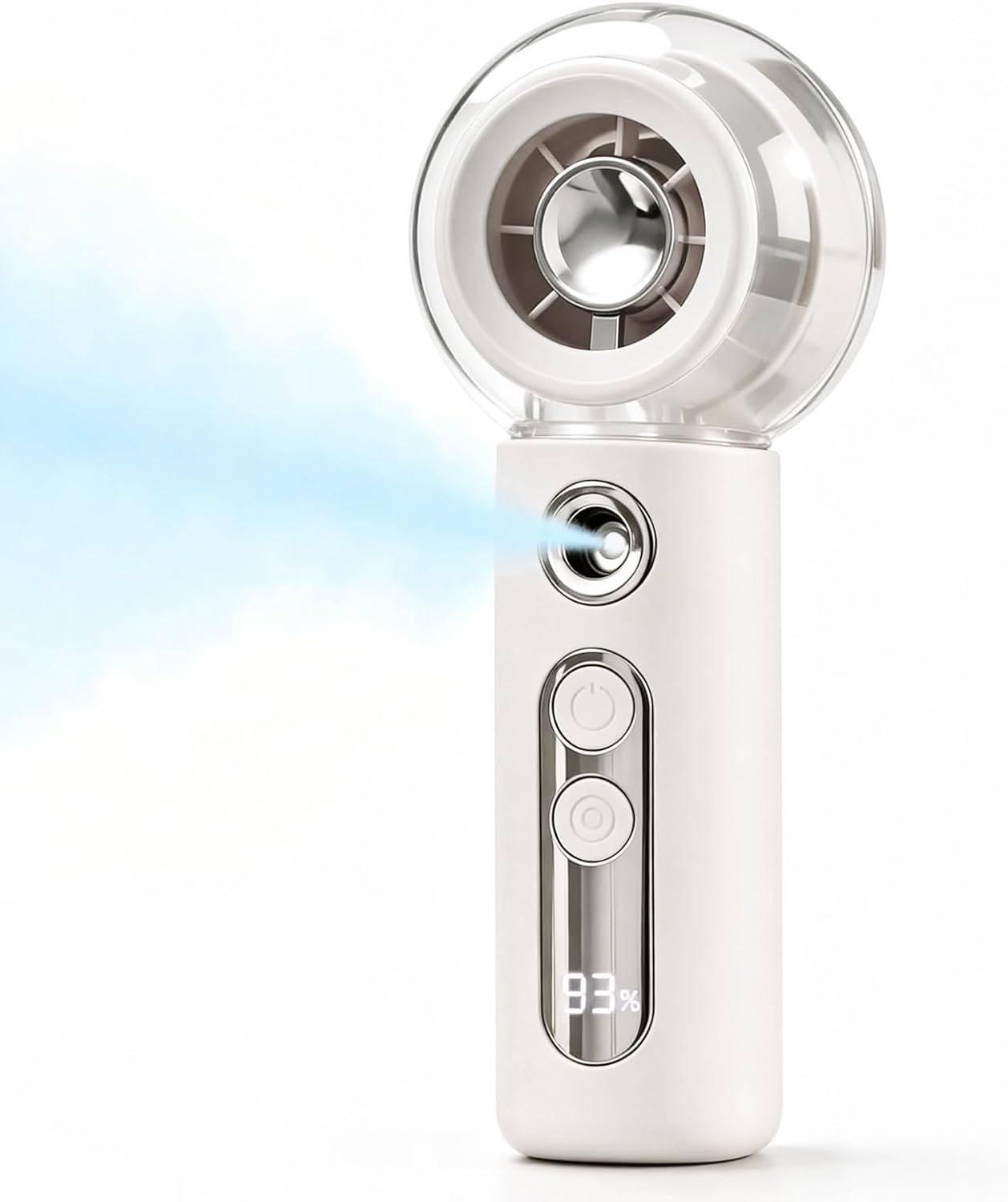Detalle de Ciaien Portable Misting Fan: Compact Handheld Cooler with Mist and LED Display