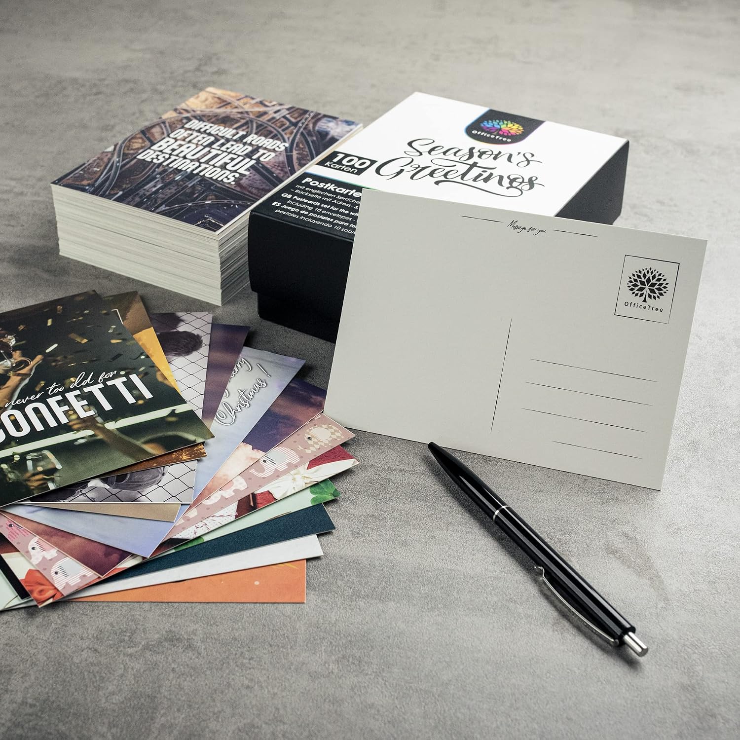 Detalle 2 de OfficeTree Lot de 100 cartes A6 avec 10 enveloppes ✉
