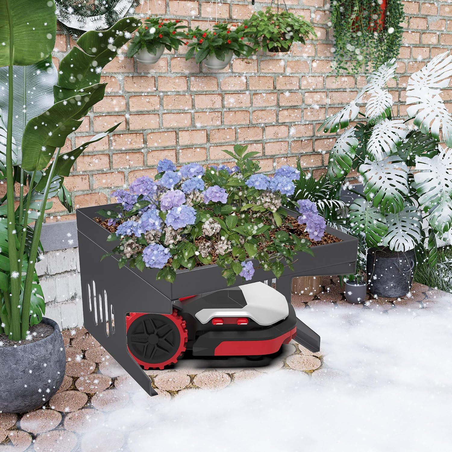 Thumbnail 6 de UISEBRT RHX-(YY09069AN) Robotic Lawnmower Garage with Planter, 1.2 mm Metal