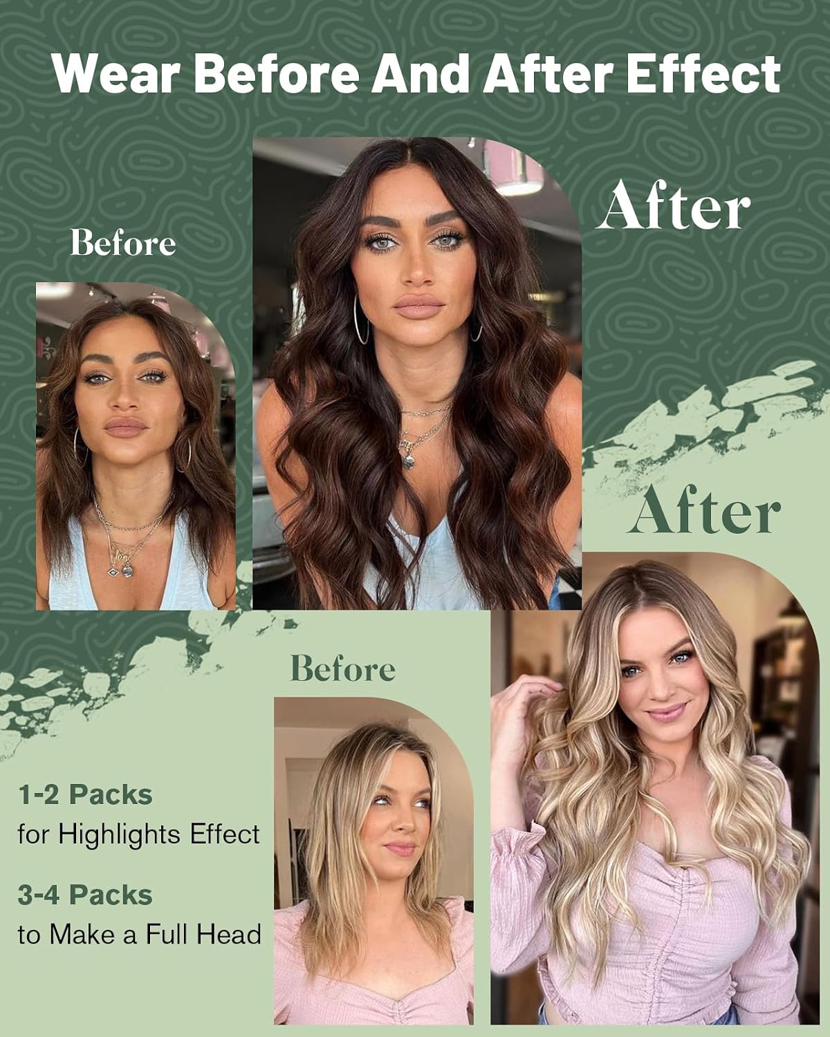 Detalle de Ugeat Bondings Extensions Echthaar 40 cm 18/613 (aschblond mit platinblond Highlight) – unsichtbare Keratin-Bondings, 50 g