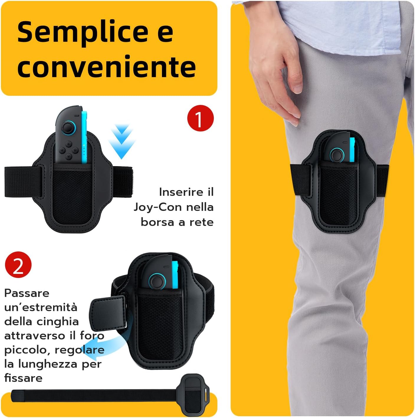 Thumbnail 2 de Tolesum cinture per gambe con cinghie regolabili compatibili con Joy-Con e Nintendo Switch/Switch 2 (nero)