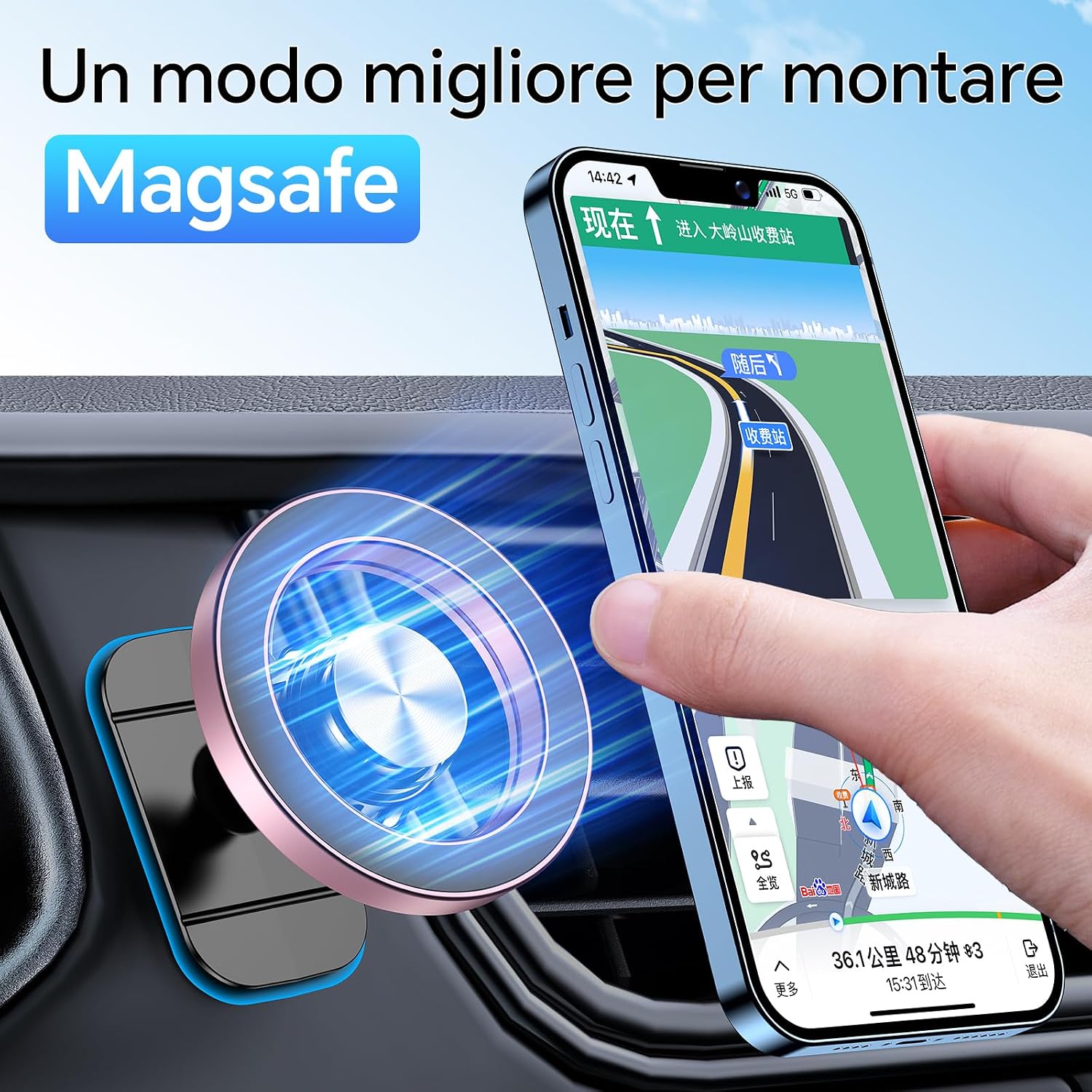 Thumbnail 2 de Coolpow Porta Cellulare Auto con Magsafe 20