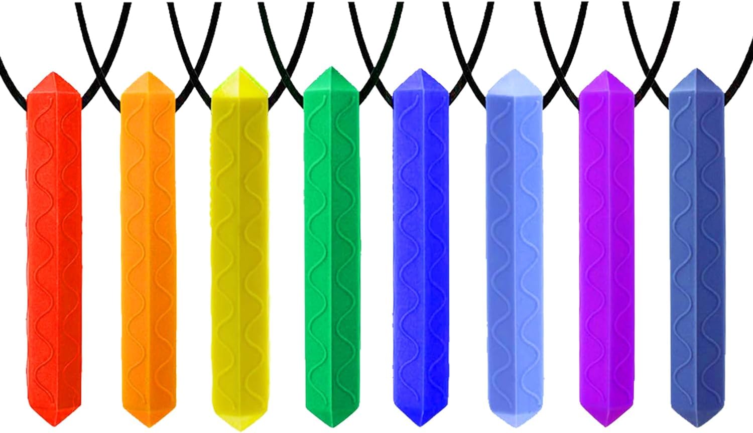 GNAWRISHING Chew Necklace pack 8 — sensory chewable toys
