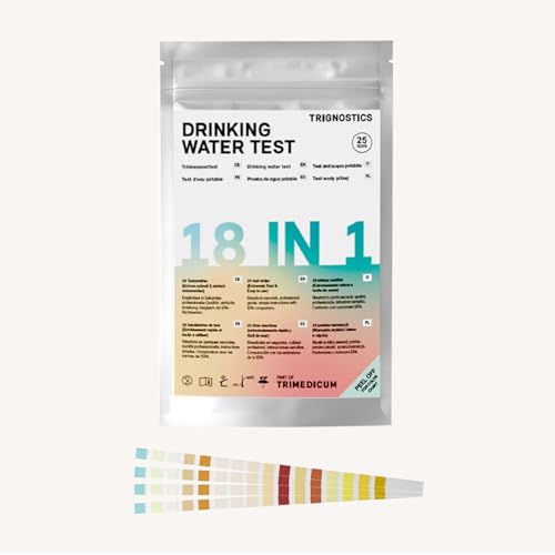 Detalle de Test acqua potabile 18 in 1 - Kit analisi acqua potabile con 25 strisce, Trignostics