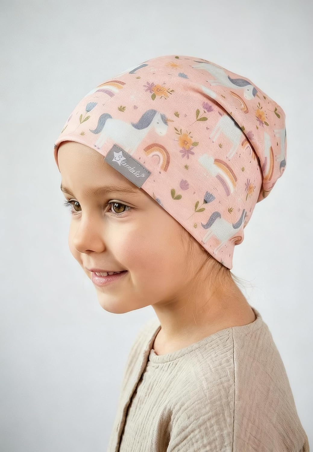Thumbnail 6 de Sterntaler Bonnet Fille – Beanie imprimé licorne, jersey flammé et haut teneur en coton
