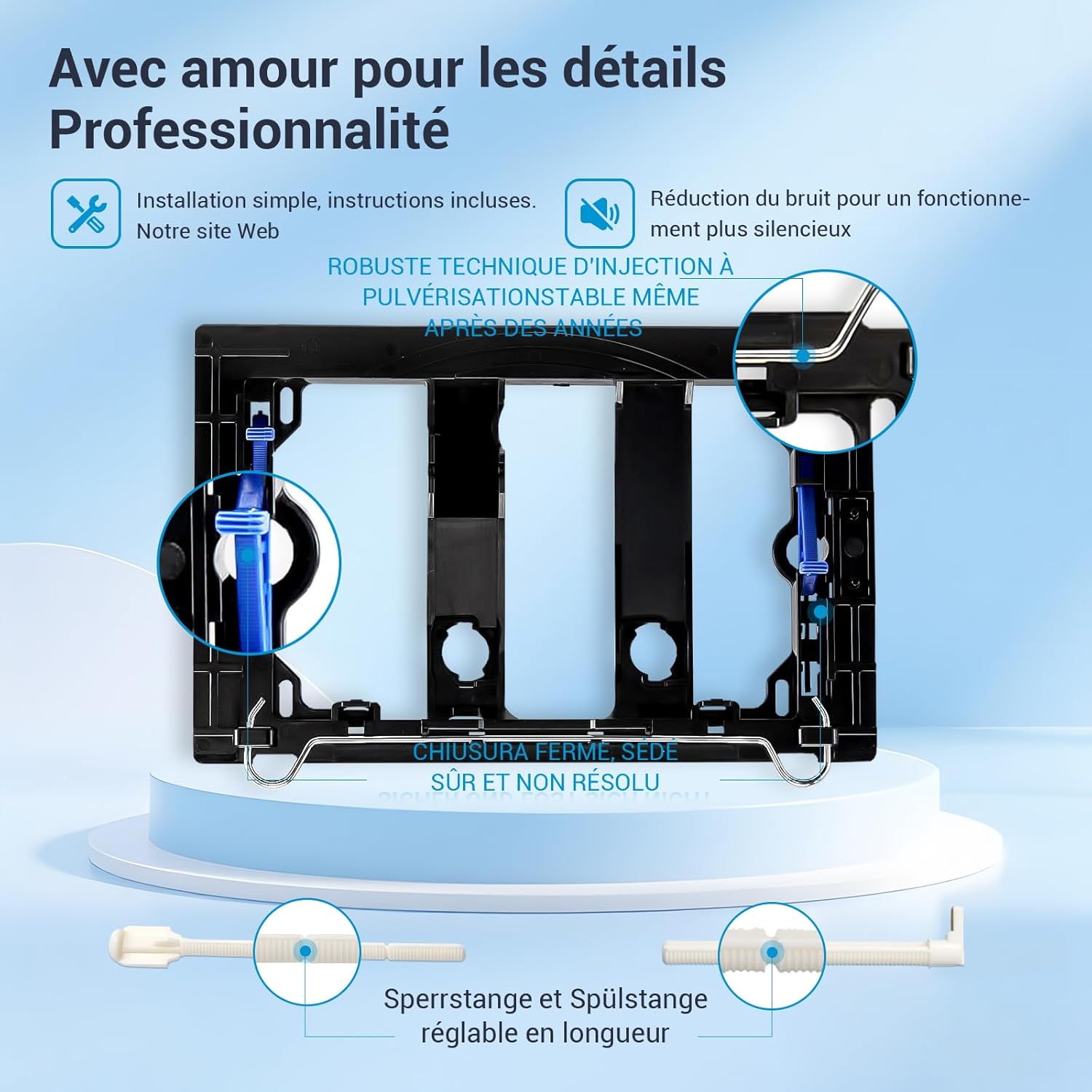Thumbnail 4 de Mendorio Plaque de Commande WC – Compatible Geberit Sigma UP300/UP320, Double Chasse, Blanc Mat & Bronze Mat Bouton