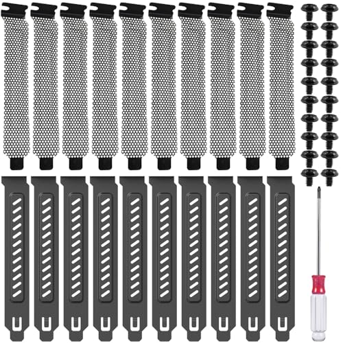 Detalle de HAAMNING7 Copri slot PCI in acciaio: kit protezione polvere con cacciavite e viti (20 pezzi)