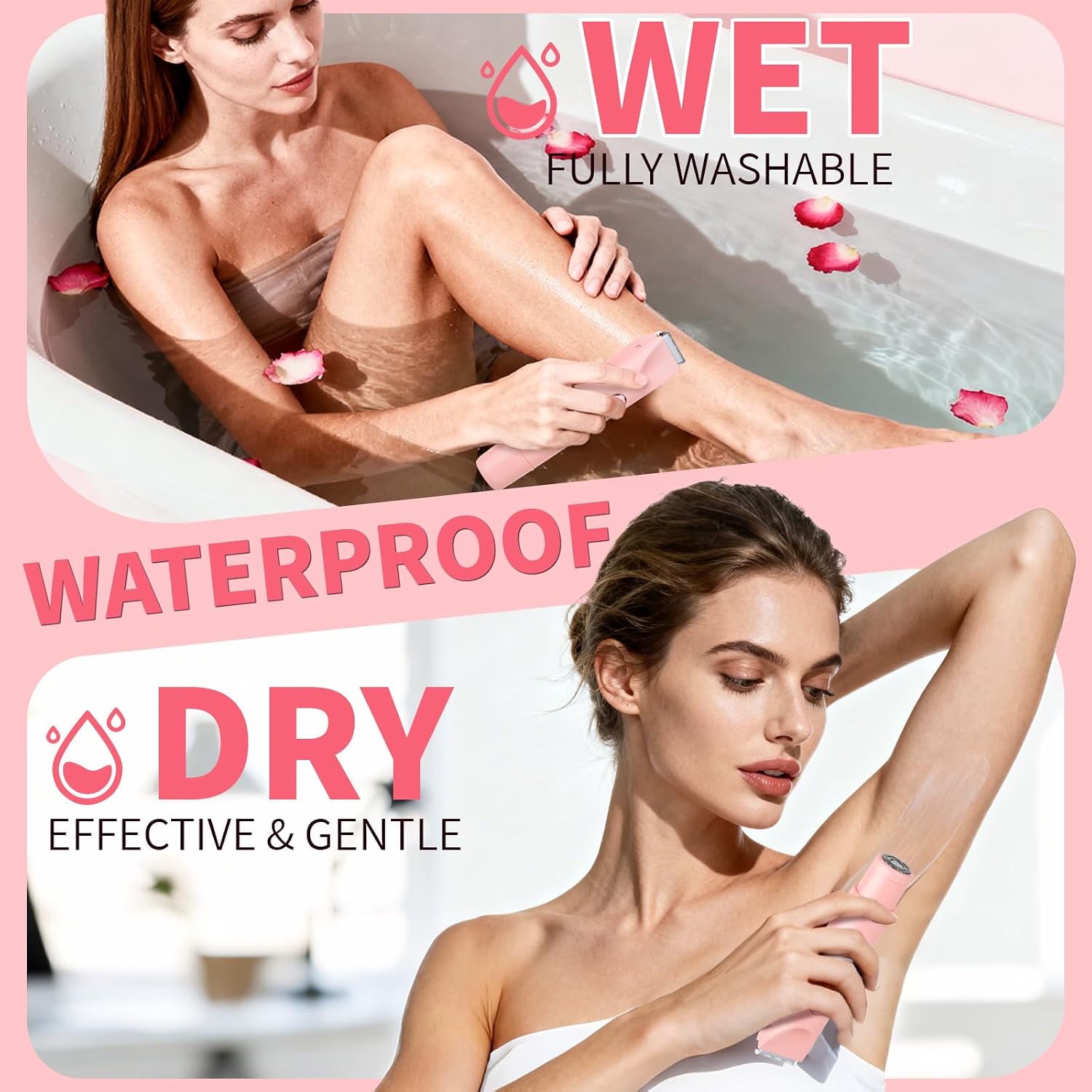 Thumbnail 5 de Beanify Épilateur 2 en 1 pour bikini et visage – Étanche IPX7, LED et recharge USB